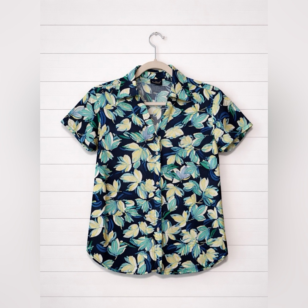Gloria Vanderbilt Floral Print Short Sleeve Women's Top